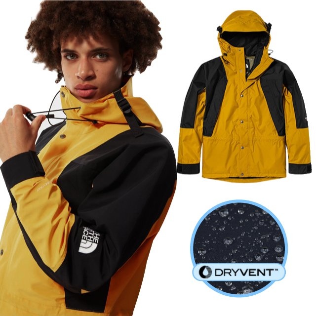 【The North Face】3效能_防水透氣防風耐磨連帽外套(可套接).風雨衣/7QSA-H9D 黃/黑 N✿30E010